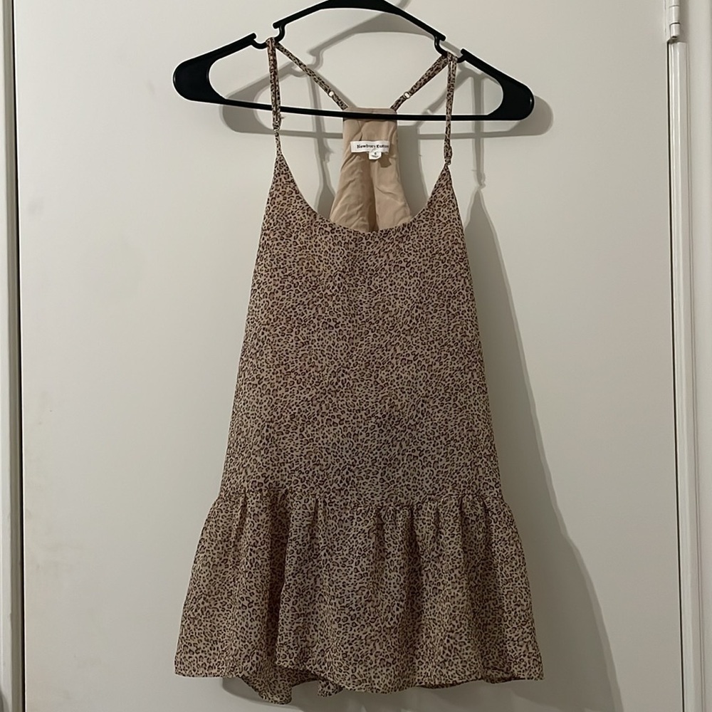 Newbury Kustom Brown Leopard Print Top Size S